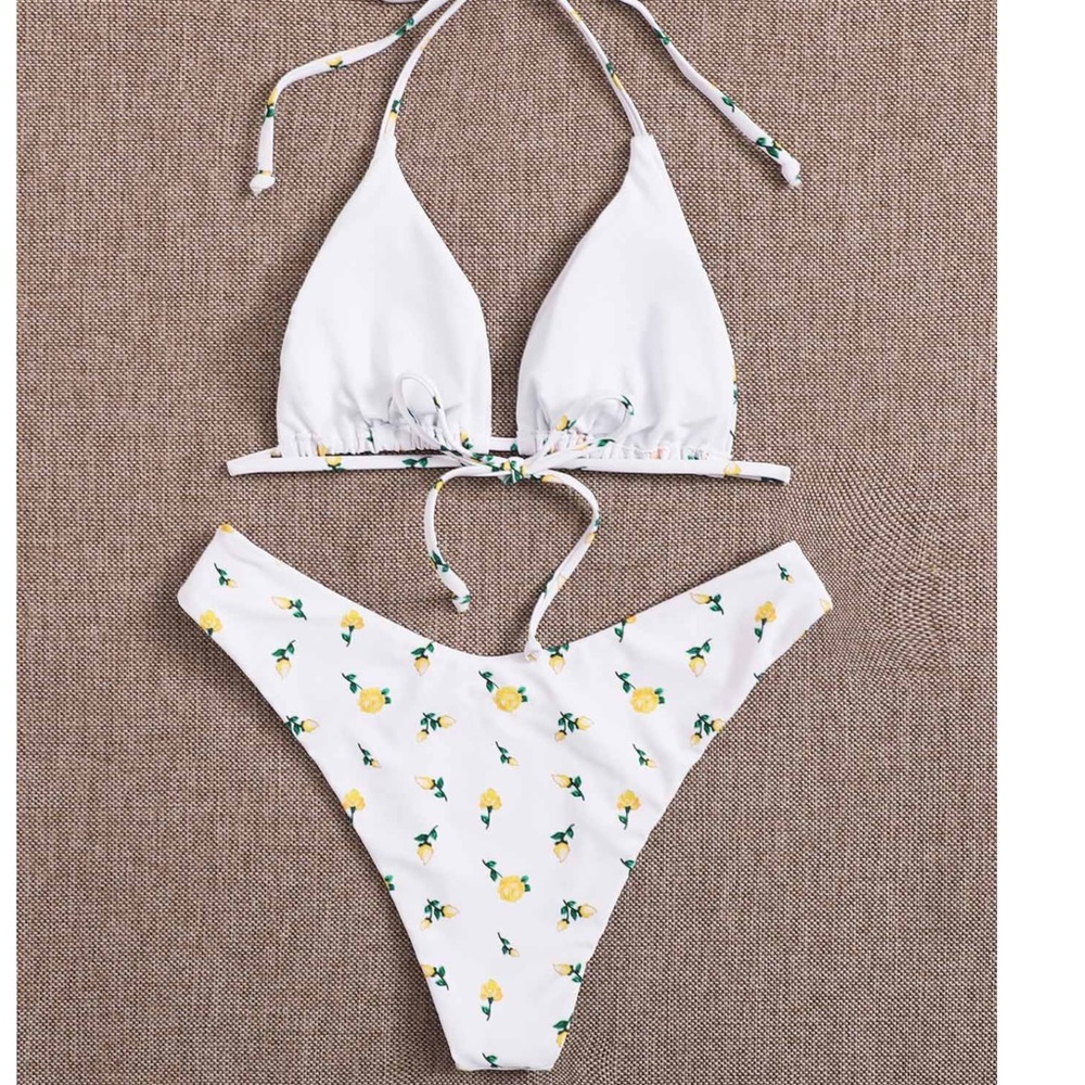 Bikini Floral Triangle High Cut Swimsuit large - Picture 2 of 2